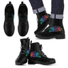 Premium Mens Photographer Eco-Leather Boots Men's Leather Boots - Black - Colorful US5 (EU38) 