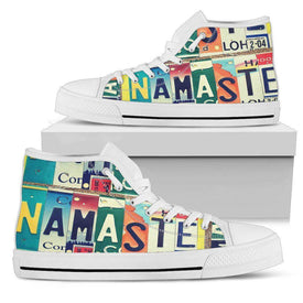 Groovy Namaste License Art | Premium High Top Shoes