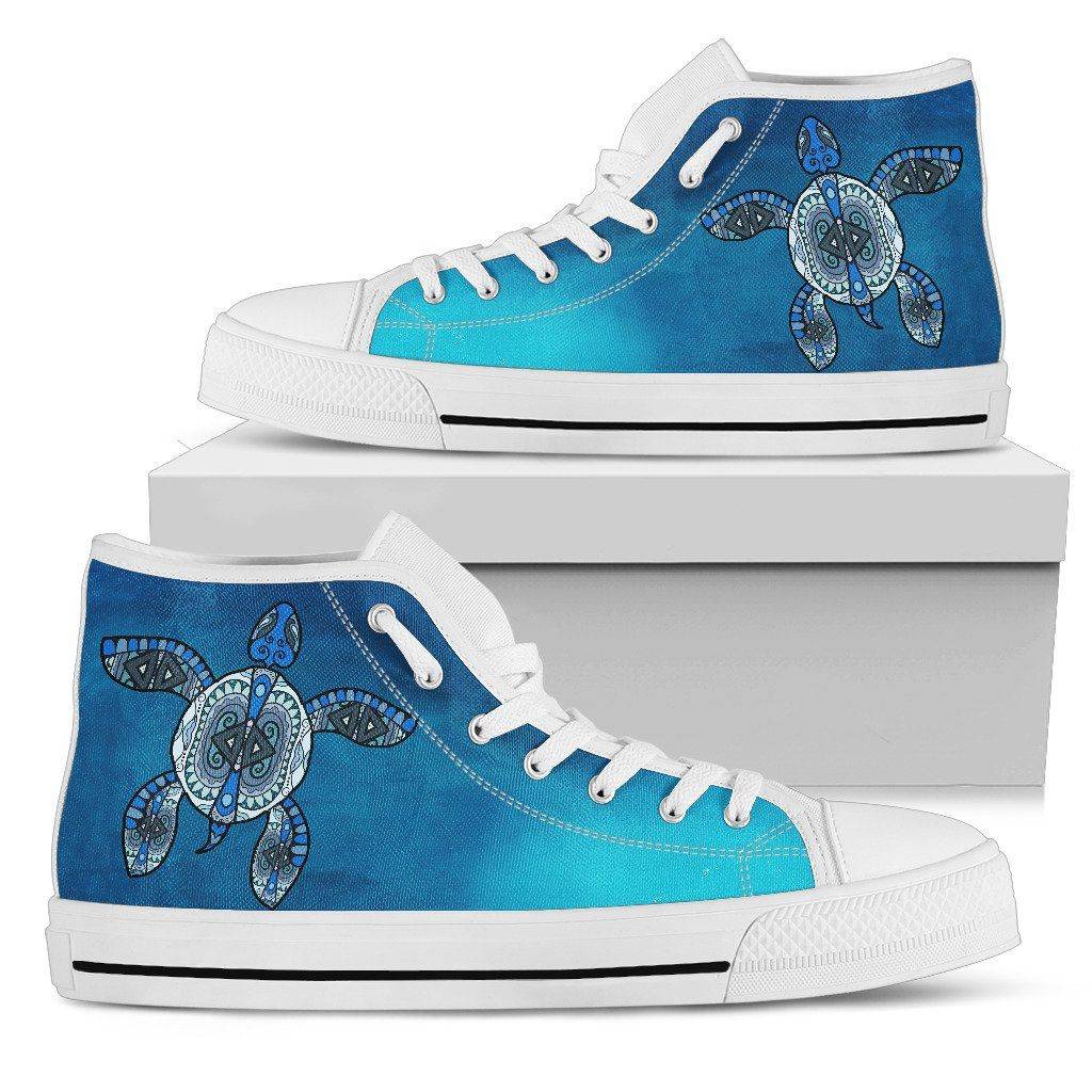 Tribal Turtle Swimming High Tops Womens High Top - White - White US5.5 (EU36) 