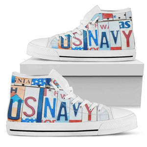 US NAVY | Premium High Top Shoes Womens High Top - White - Womens White US5.5 (EU36) 