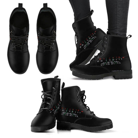 Image of Women Photographer Premium Eco Leather Boots Women's Leather Boots - Black - Focal Length Black US5 (EU35) 