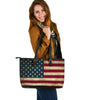 American Flag Tote, Large Vegan Leather Bags 