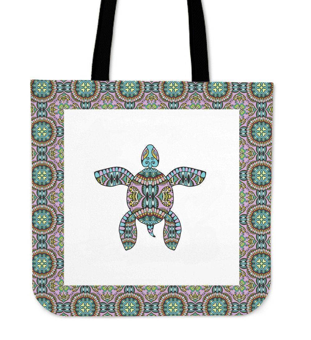 Cool Handrawn Tribal Turtle Art on Premium Tote Cool Tribal Turtle V.1 