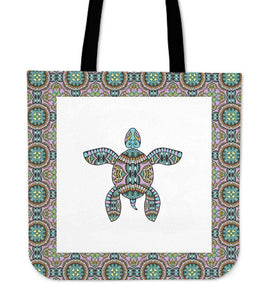 Cool Handrawn Tribal Turtle Art on Premium Tote Cool Tribal Turtle V.1 