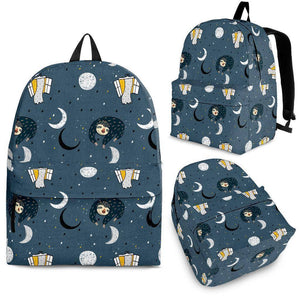 Sleeping Space Sloth Backpack backpack Backpack - Black - Small Pattern Adult (Ages 13+) 