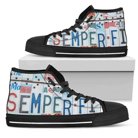 Semper Fidelis | Premium High Tops Mens High Top - Black - Men Black US5 (EU38) 