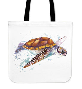 Premium Watercolor Turtles on Re-Useable Canvas Tote Tote Bag V.3 