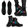 Women Photographer Premium Eco Leather Boots Women's Leather Boots - Black - Colorful US5 (EU35) 
