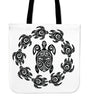 Peaceful Circle of Life Tribal Turtle Totes Tote Bag White 