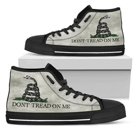 Dont Tread On Me Canvas Shoes V.2 Shoes Womens High Top - Black - Black Sole US5.5 (EU36) 