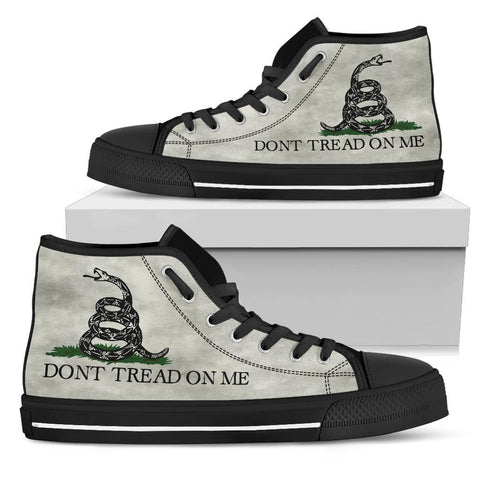 Image of Dont Tread On Me Canvas Shoes V.2 Shoes Womens High Top - Black - Black Sole US5.5 (EU36) 