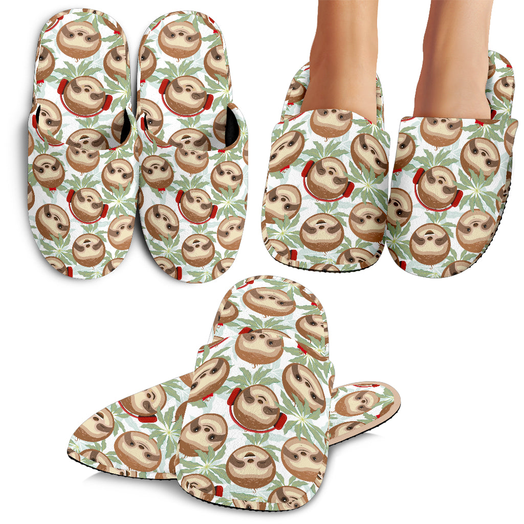 Happy DJ Sloth Slippers
