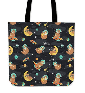 Super Cool Fun Sloth Tote Bags | 3 Patterns Tote Bag Space Sloth 