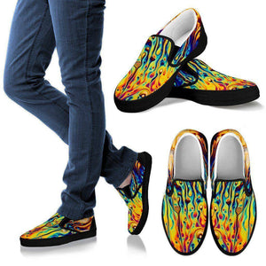 Oil Slick Slip Ons Shoes Women's Slip Ons - Black - W US6 (EU36) 