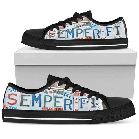 Image of Semper Fidelis | Premium Low Top Shoes Mens Low Top - Black - Mens Black US5 (EU38) 