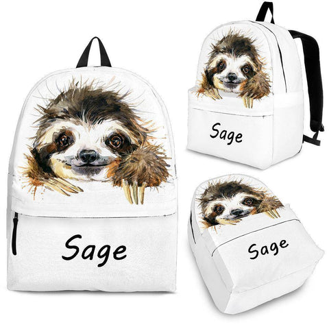 Image of Sloth Back Pack | Sage Backpack - Black - Cursive Adult (Ages 13+) 