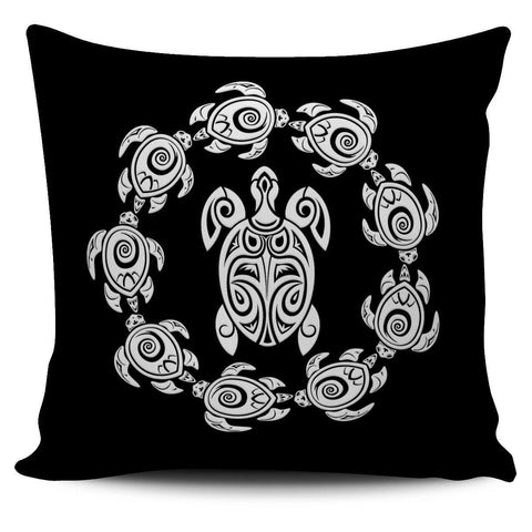 Image of Peaceful Circle of Life Tribal Turtle Pillow Covers Pillow Case Black 