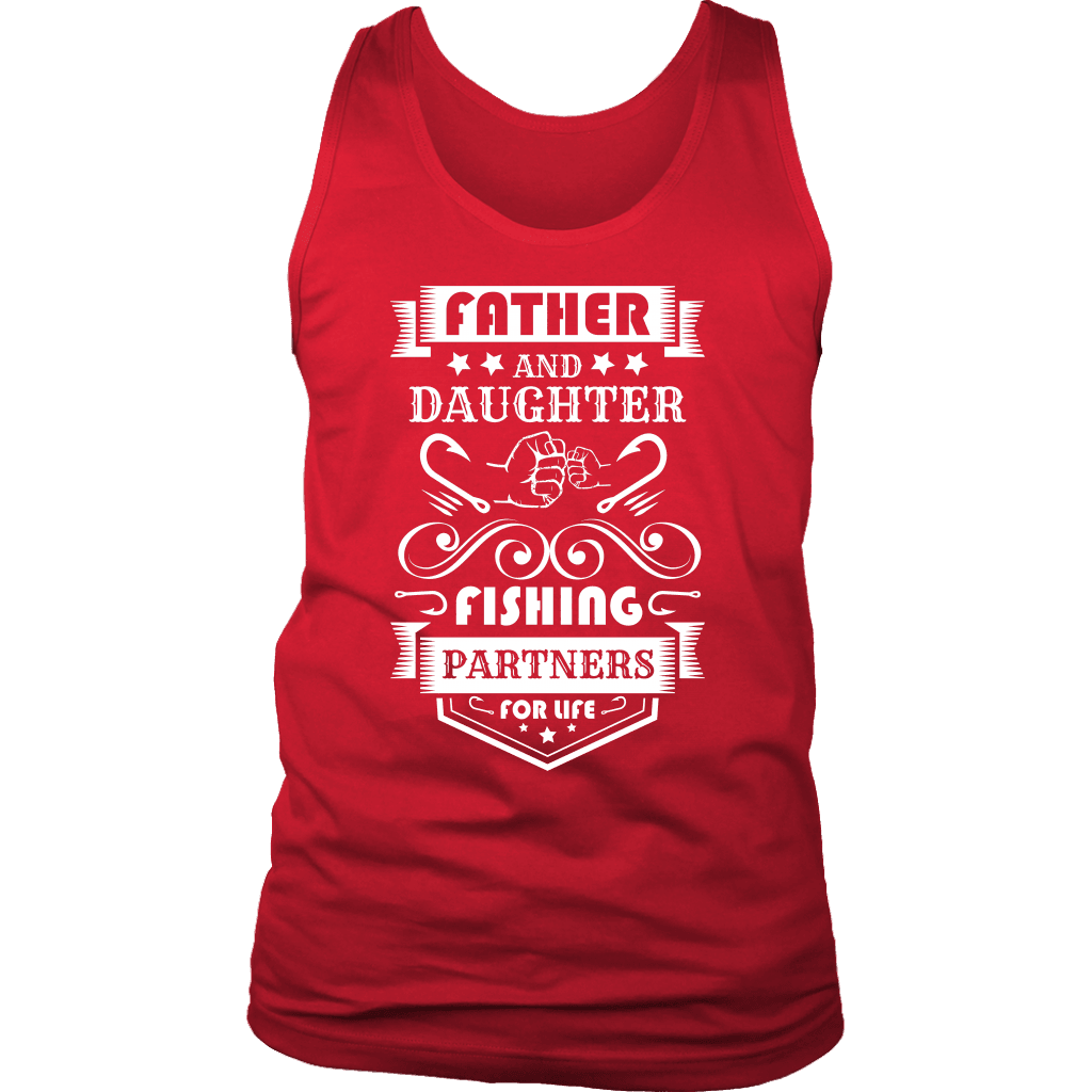 Father and Daughter Fishing Partners T-shirt District Mens Tank Red S