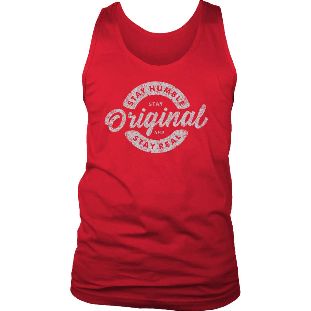 Stay Real, Stay Original Mens Shirts T-shirt District Mens Tank Red S