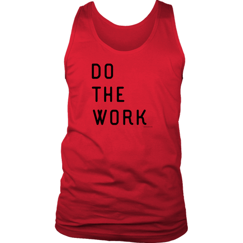 Image of Do The Work | Mens | Black Print T-shirt District Mens Tank Red S
