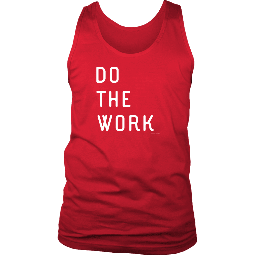 Do The Work | Mens | White Print T-shirt District Mens Tank Red S