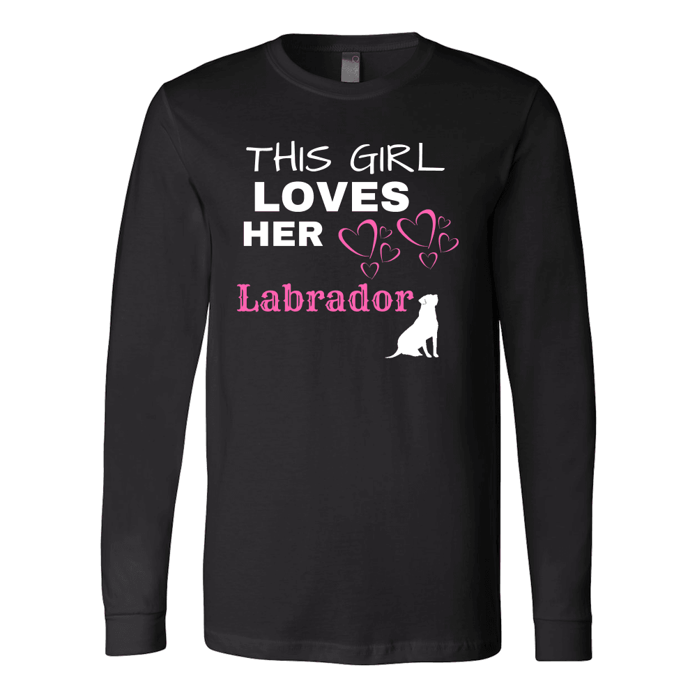 This Girl Loves Her Lab T-shirt Canvas Long Sleeve Shirt Black S