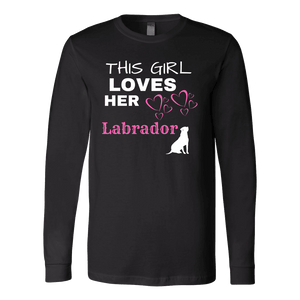 This Girl Loves Her Lab T-shirt Canvas Long Sleeve Shirt Black S