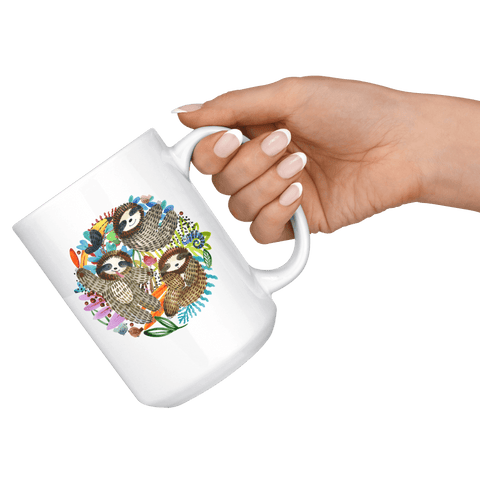 Image of Fun Watercolor Sloth Mugs Drinkware 