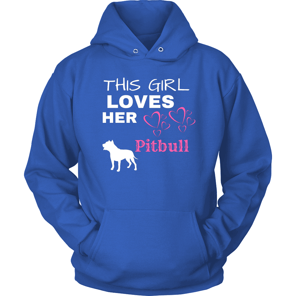 This Girl Loves Her Pitbull T-shirt Unisex Hoodie Royal Blue S