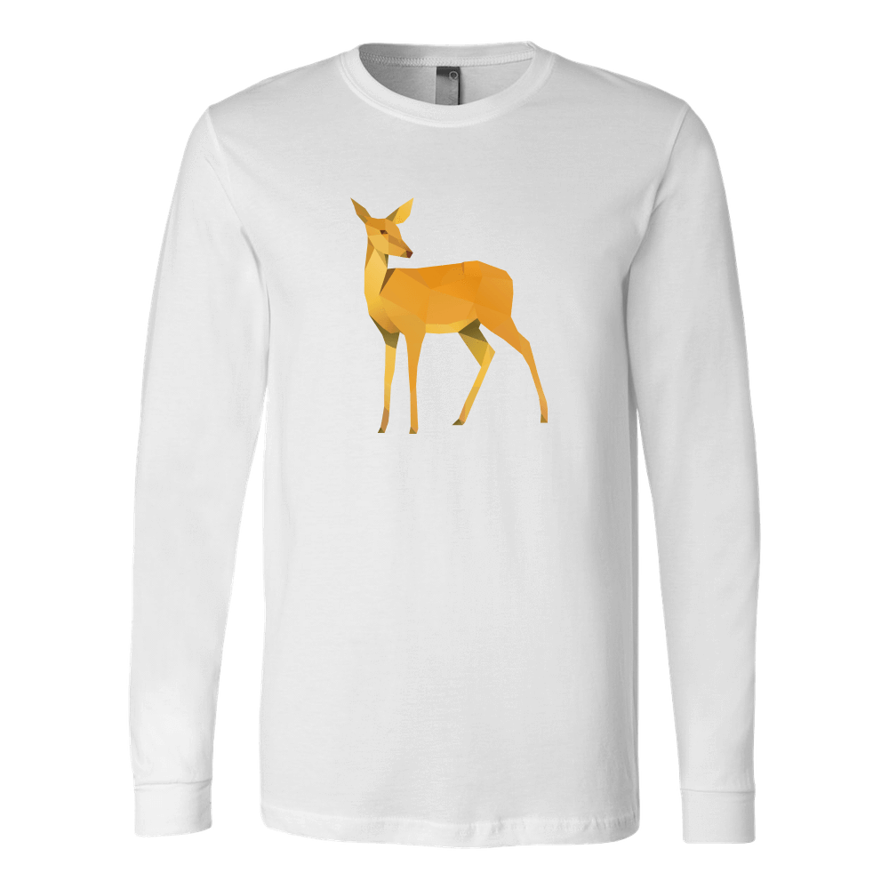 Polygonal Doe T-shirt Canvas Long Sleeve Shirt White S