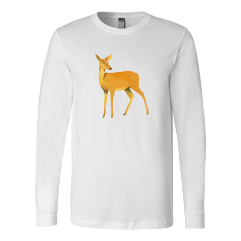 Image of Polygonal Doe T-shirt Canvas Long Sleeve Shirt White S