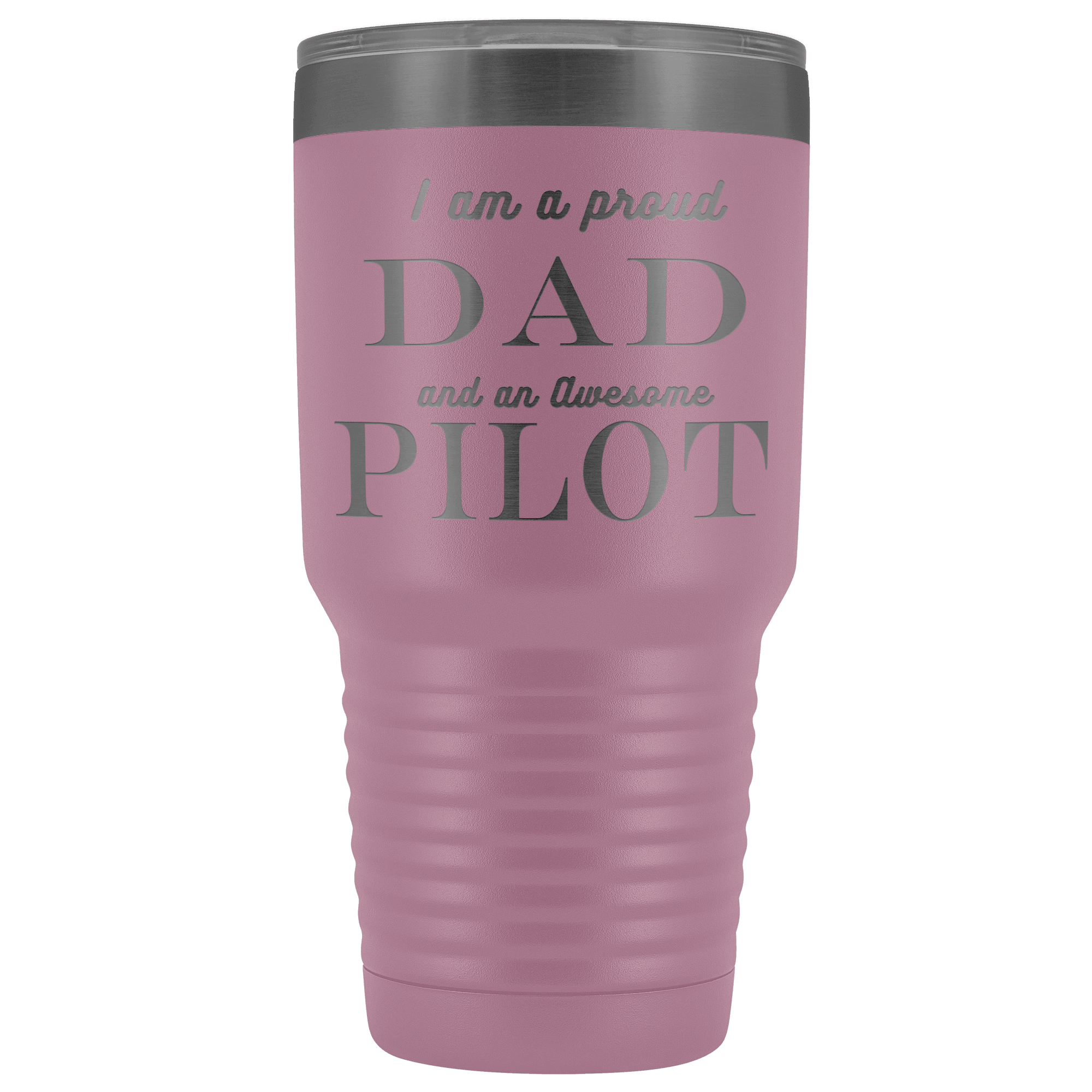 Proud Dad, Awesome Pilot Tumblers Light Purple 