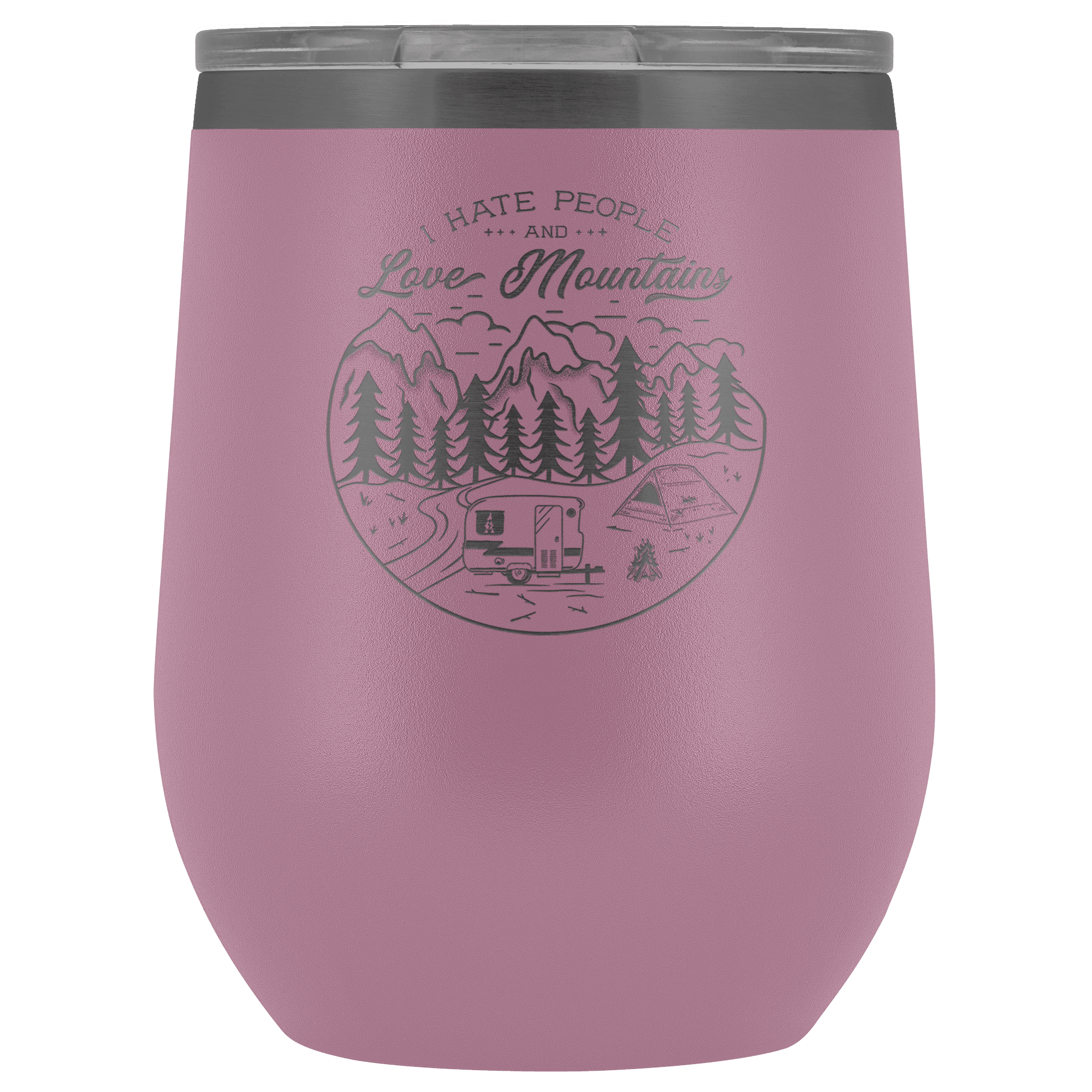 Love The Mountains | Wine Tumbler Wine Tumbler Light Purple 