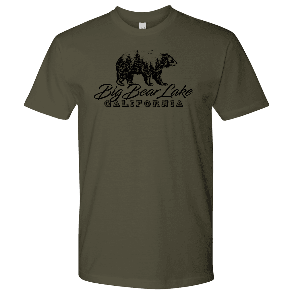 Big Bear Lake California V.2, Mens, Black T-shirt Next Level Mens Shirt Military Green S
