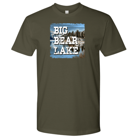 Image of Big Bear Lake V.1, Men's Shirts T-shirt Next Level Mens Shirt Military Green S