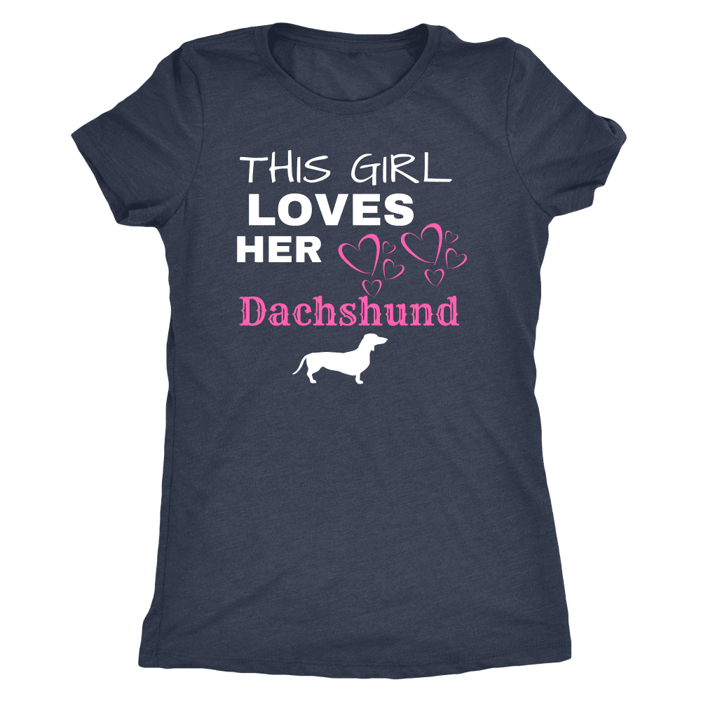 This Girl Loves Her Dachshund T-shirt Next Level Womens Triblend Vintage Navy S