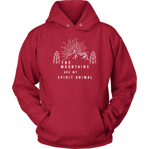 Image of Mountains Spirit T Shirt 1 T-shirt Unisex Hoodie Red S