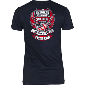 American by Birth, Soldier by Choice T-shirt District Womens Shirt Navy XS