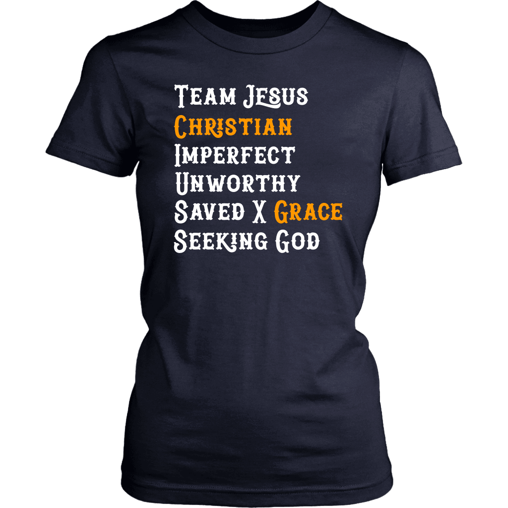 Team Jesus T-shirt District Womens Shirt Navy XS