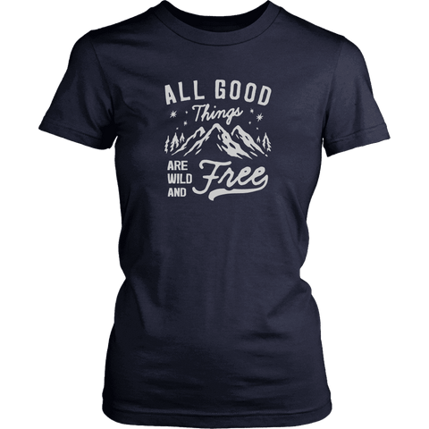 Image of Wild and Free T-shirt District Womens Shirt Navy XS