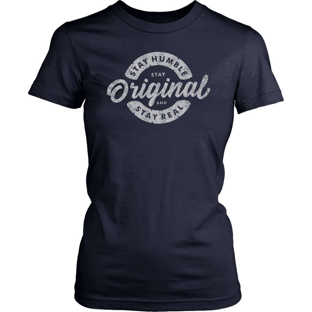 Stay Real, Stay Original Womens T-shirt District Womens Shirt Navy XS