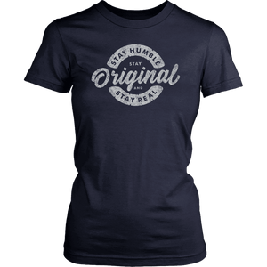 Stay Real, Stay Original Womens T-shirt District Womens Shirt Navy XS