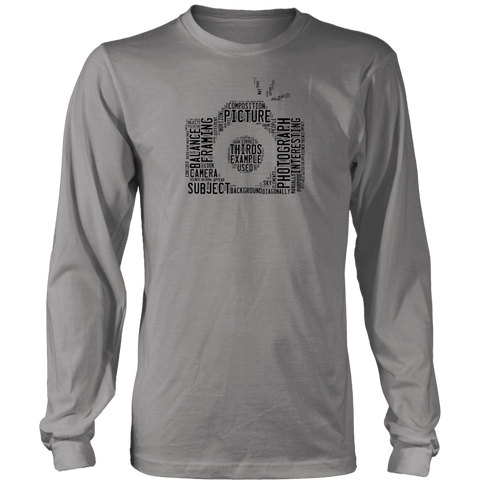 Image of Awesome Word Camera Shirt T-shirt District Long Sleeve Shirt Grey S