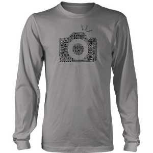 Awesome Word Camera Shirt T-shirt District Long Sleeve Shirt Grey S