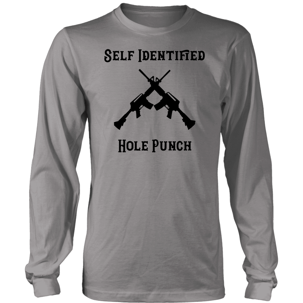 Self Identified Hole Punch T-shirt District Long Sleeve Shirt Grey S