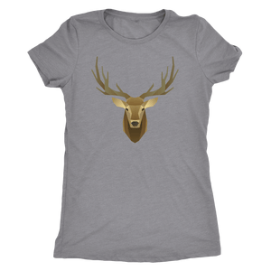 Deer Portrait, Real T-shirt Next Level Womens Triblend Heather Grey S