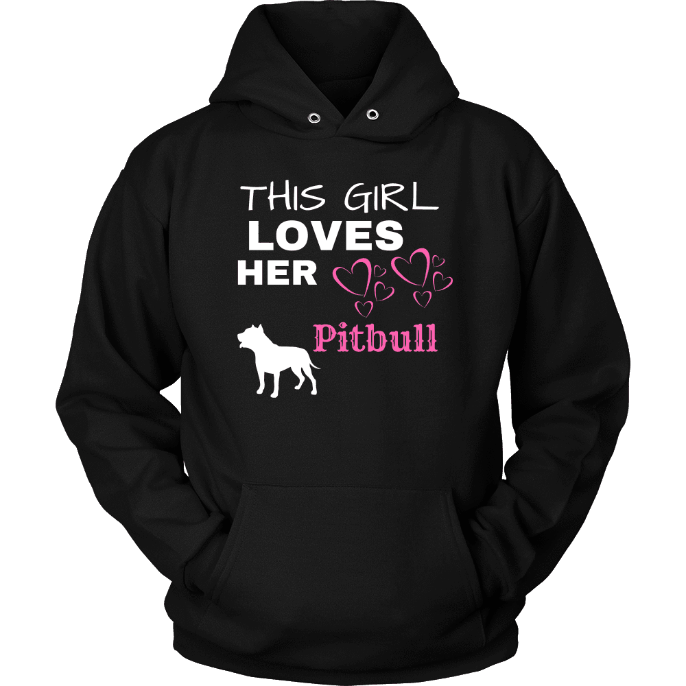 This Girl Loves Her Pitbull T-shirt Unisex Hoodie Black S