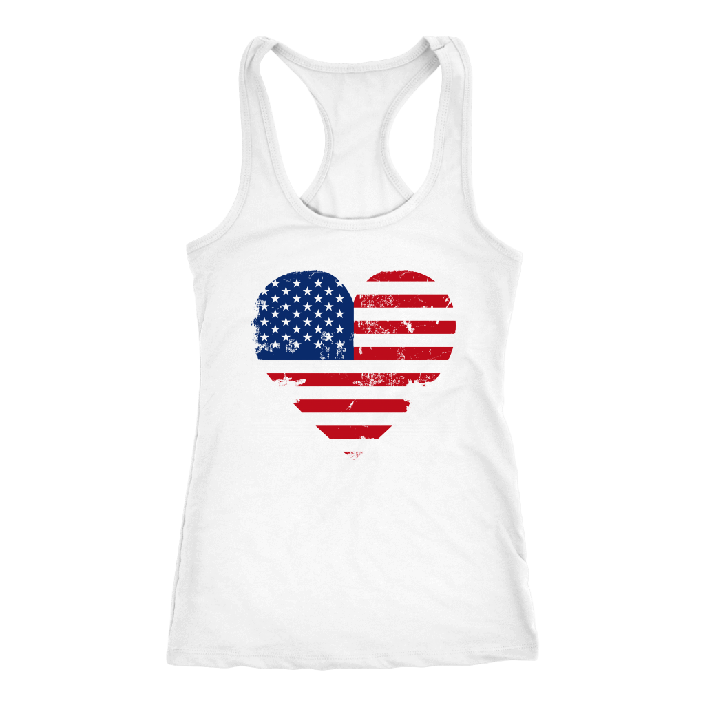 Love America Racerback Tanktop T-shirt Next Level Racerback Tank White XS
