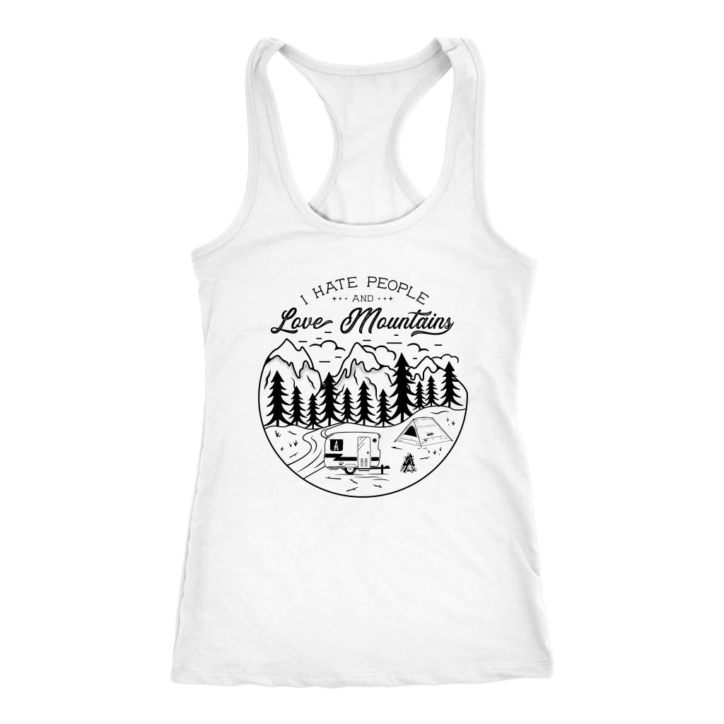 Love The Mountains Womens T-shirt Next Level Racerback Tank White XS