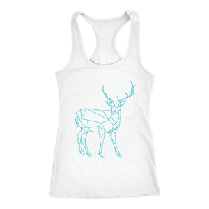 Geometric Deer Womens Shirt T-shirt Next Level Racerback Tank White XS